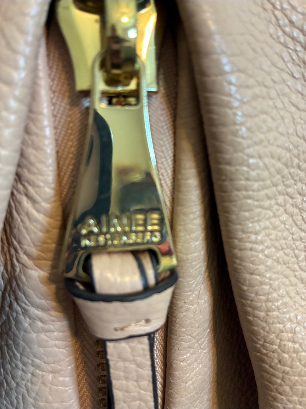 Aimee Kestenberg Blush Leather Pebbled Backpack with Gold Hardware - Picture 2 of 11